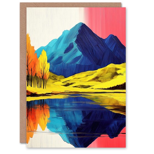 Serene mountain lake pink - pink, sky