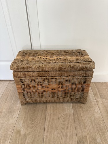 Vintage wicker storage chest - vintage,