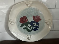 NEW Anthropologie Francesca Kaye 8.5" Red Rose 3D Hearts Plate SOLD OUT Love ❤️