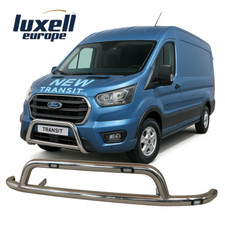 CHROME BULL BAR NUDGE BAR WITH WHITE LED FOR FORD TRANSIT MK9 2019+