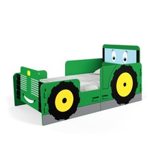 Boy Girl Kids Childs Green Tractor Digger Toddler Bed 140 70 Cot Cotbed Nursery