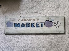 Vintage Wood Farmers Market Sign 30.5" x 9.5"