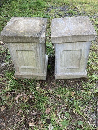 Pair grey stone rectangular - stone,
