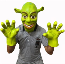 Halloween Adults Green Shrek Monster Cosplay Latex Head Mask Party Fancy Prop