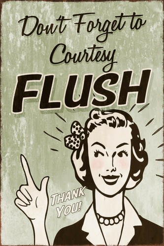Don forget flush retro - forget, flush!