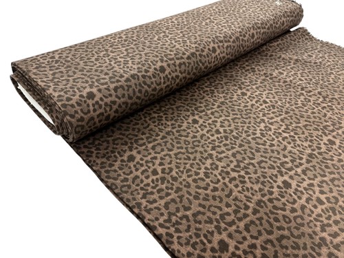 Leopard print denim fabric - print,