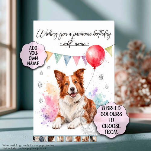 Border collie birthday card - collie, card-8
