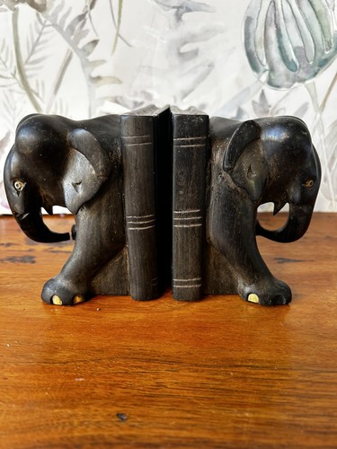 Ebony bookends hand - ebony, carved