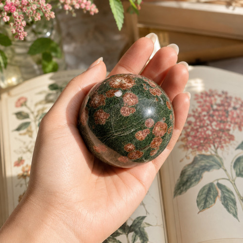 Green flower jasper crystal - jasper,