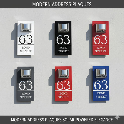 Solar door numbers with - with, light
