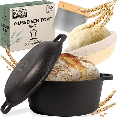 Cast iron with proofing basket - cast,