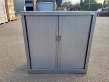 Used Storage Tambour Cupboard – Medium Size Lockable Office Cabinet with Shelves