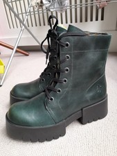 Fly London Womens Boots ELVU140FLY Casual Lace-Up Ankle Rug Leather UK 6