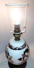 Vintage Masons Blue Mandalay Table Lamp Round Ginger Jar (Working)