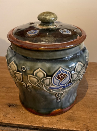 Doulton lambeth lidded - lidded, pot