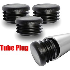 Round Plastic End Caps Tube Inserts Blanking Plugs Bungs 20mm - 76mm Black