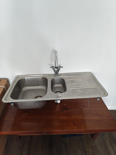 Stainless steel kitchen sink - kitchen,