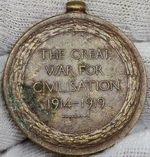 Great Britain The Great War of Civilisation 1914-1919 2 LIUET E D MURRAY Medal