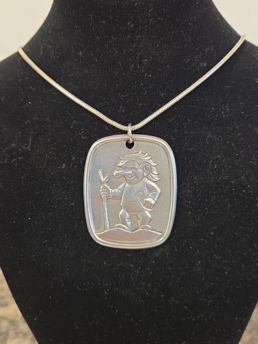 Vintage pewter troll pendant - vintage,