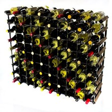 Cranville wine rack storage 90 bottle dark oak stain wood and metal self build