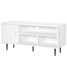 HOMCOM TV Stand Cabinet with Shelves and Cable Hole for Living Room, White
