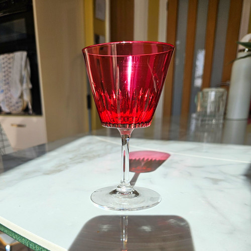 Vintage cranberry stemmed wine - cranberry,