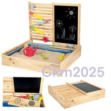 Wooden Sand Pit With Water Wall Accessories and Chalk