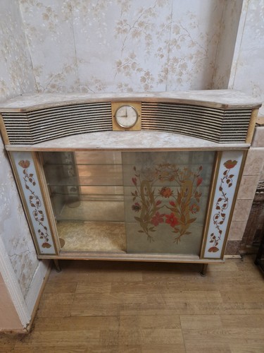 Vintage glass display cabinet - glass,