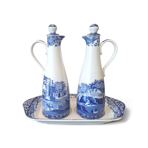 Blue white spode - &,