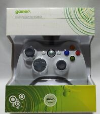 Gamer Xbox 360 Controller White Wired 2.7m Long Cable New