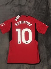 Adidas-Manchester United EPL Authentic Home Shirt 23-24 with Rashford 10. S Uk M