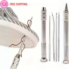 5x Leather Sewing Awl Set With Replaceable Needles DIY Leathercraft Tool Kit UK