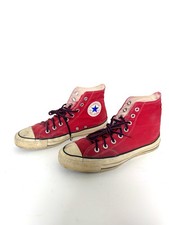 Vintage 70s/80s Converse Made In USA Red High Top Chuck Taylor Sneakers Shoes