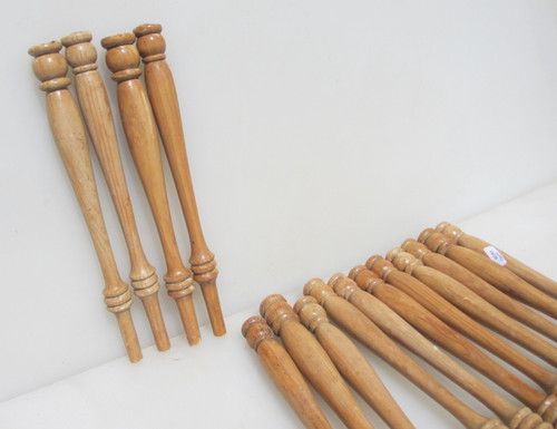 Vintage wooden turned columns - wooden,