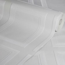 Edwardian Panel Paintable Vinyl Wallpaper Textured White RD8245 Anaglypta 
