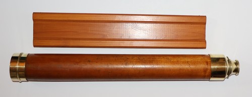 Vintage brass and wood draw - brass,