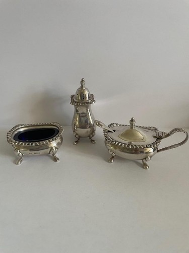 Solid silver cruet condiment - solid,