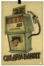 Authentic VINTAGE One Arm Bandit Heat Transfer