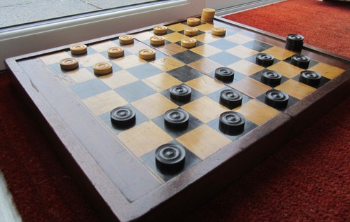 Antique boardgames box - , inlaid