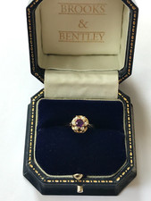 9ct Gold Amethyst & Seed Pearl