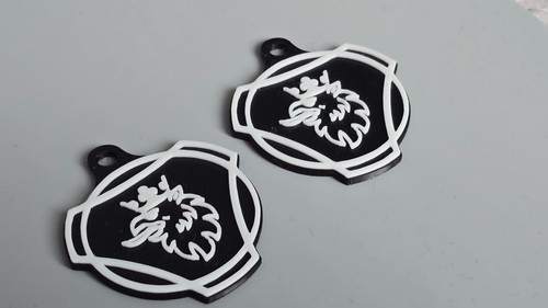 Scania white keyring key - scania,
