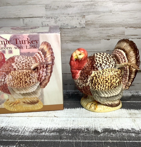 Vintage ceramic turkey soup - ceramic,