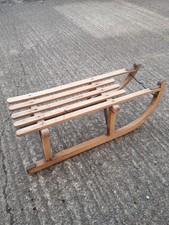 Vintage Davos Wooden Snoe Sled Sleigh Taboggan
