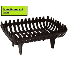 Cast Iron Fire Grate Fireside Log Basket Fireplace Holder