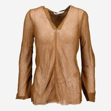 New Zara Brown Sheer Blouse