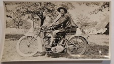 C1900's Original Photo - Excelsior Autocycle/Motorcycle with Rider World War 1