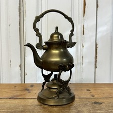 Vintage Brass Spirit Burner Kettle With Stand Untested