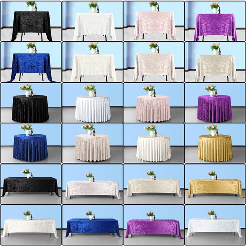 Crushed velvet tablecloth - crushed,