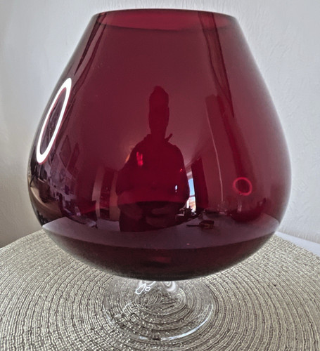 Ruby red glass vase brandy - red,