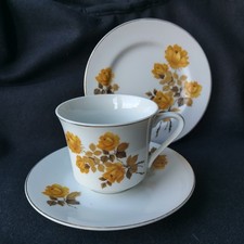 Vintage china trio set yellow